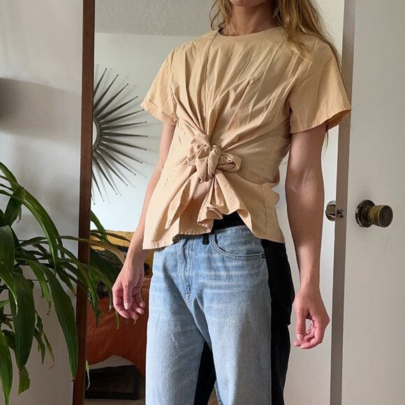 Cream Tie Top - Picture 1 of 2
